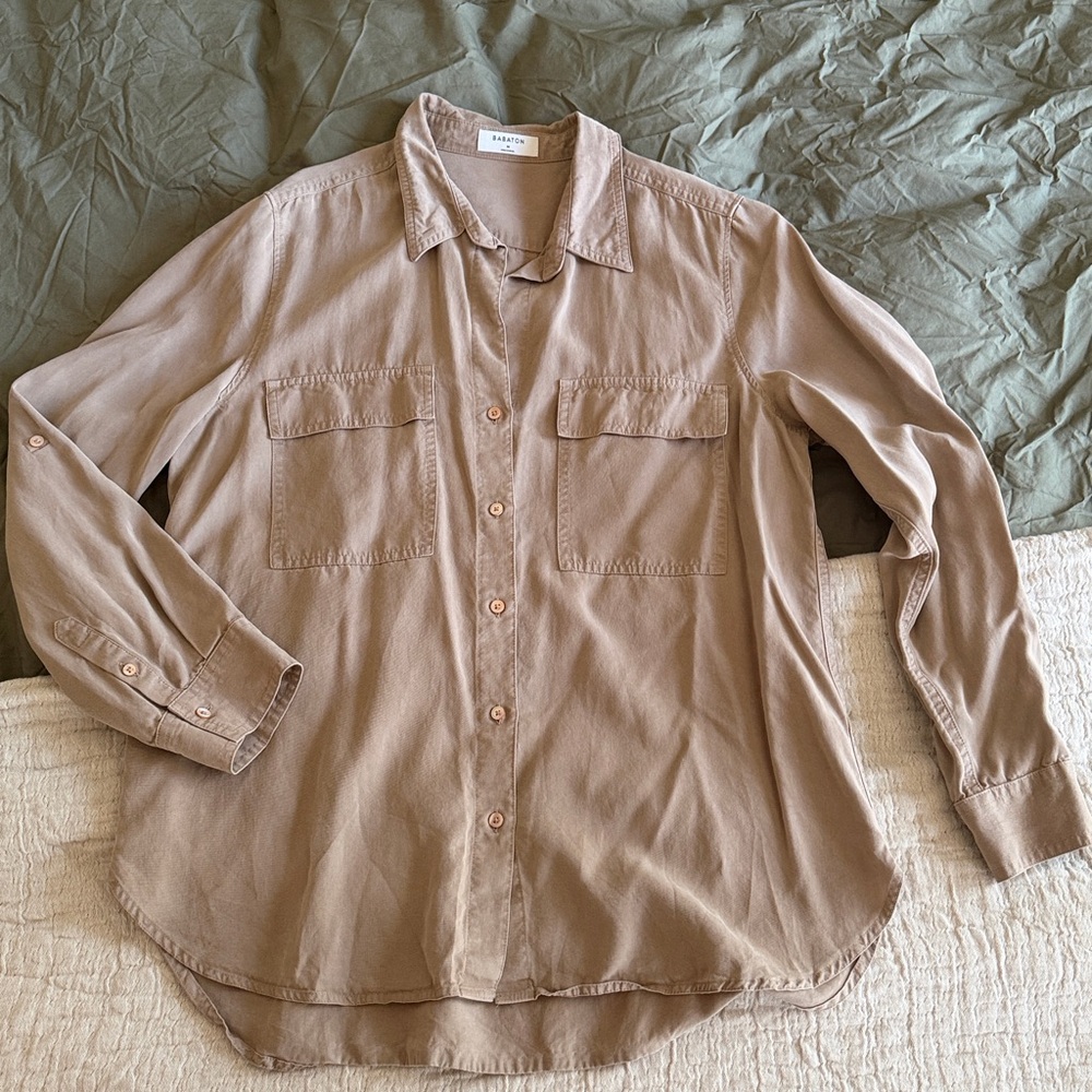 Aritzia Babaton Utility Shirt in Taupe